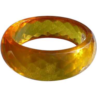 Facet Bakelite Yellow Bracelet - image 1