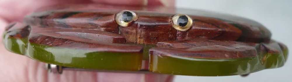 Bakelite Wood Crab Pin - image 3