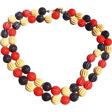 Patriotic Bakelite Bead Necklace - image 1