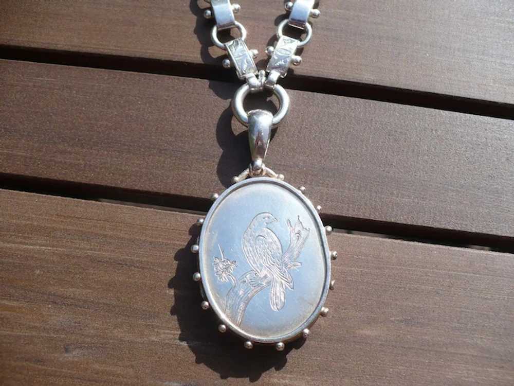 Sterling Victorian Book Chain Locket - image 2