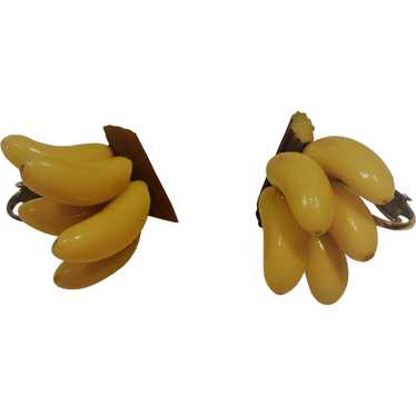 Celluloid Banana Earrings - image 1