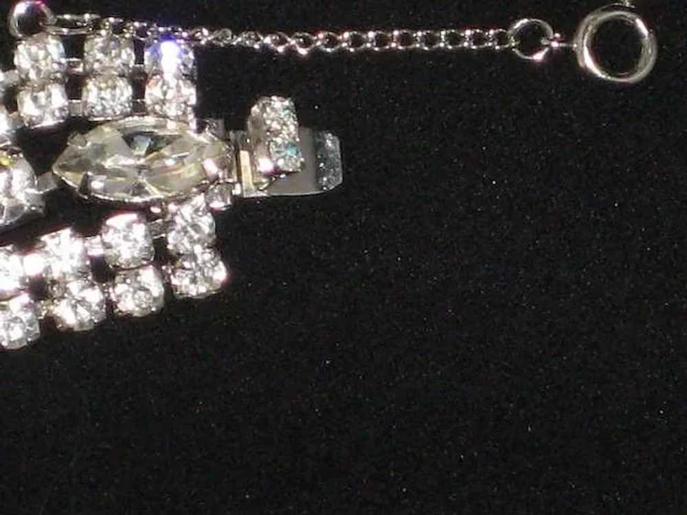 Exceptional Vintage 5 Row Prong Set Rhinestone Br… - image 7