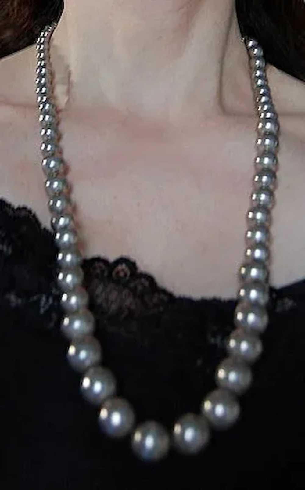 Vintage MEXICAN STERLING Bead Necklace  (28" long) - image 11
