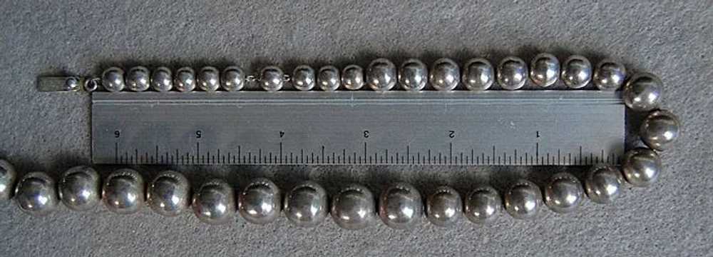 Vintage MEXICAN STERLING Bead Necklace  (28" long) - image 9