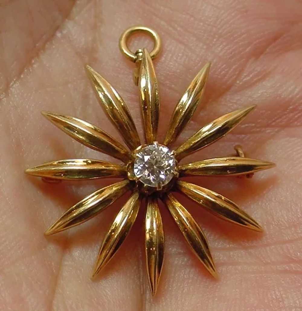 Vintage 14k .40C Old European Cut Diamond Pendant - image 4