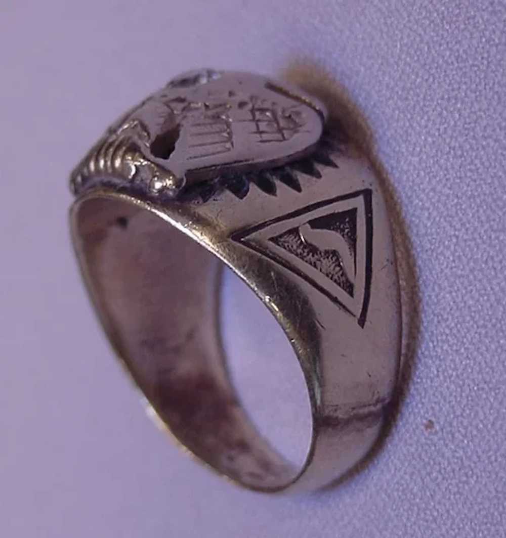 Antique Masonic Diamond Ring 14k Gold - image 3