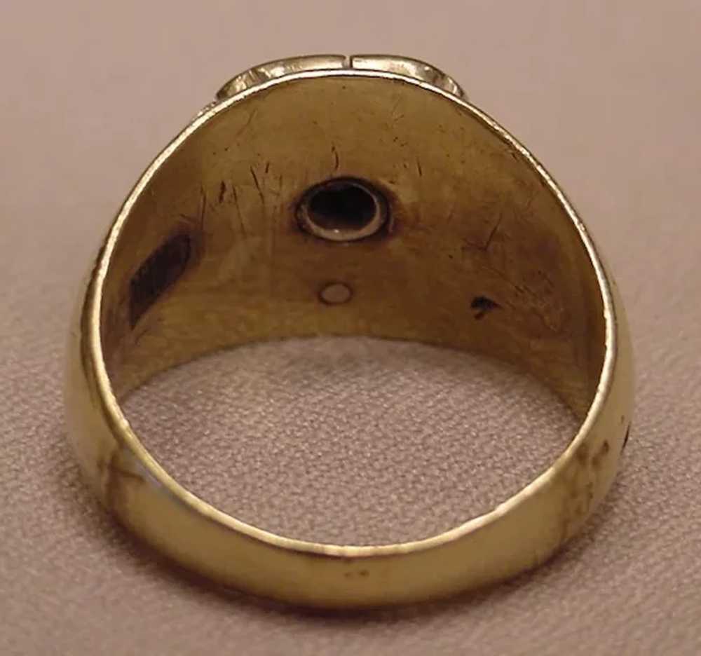 Antique Masonic Diamond Ring 14k Gold - image 7