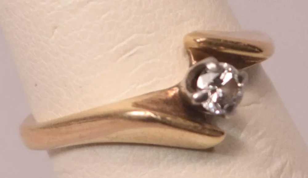 Marked 14k Yellow Gold Ring Size 4-3/4 .15 Carat … - image 2