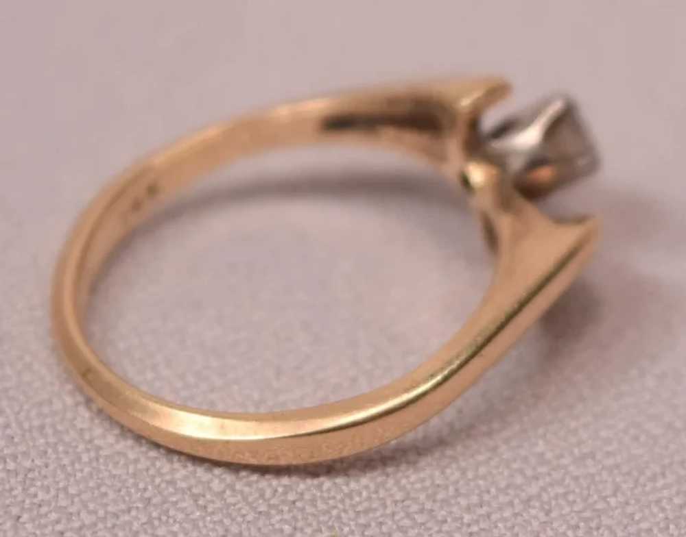 Marked 14k Yellow Gold Ring Size 4-3/4 .15 Carat … - image 3