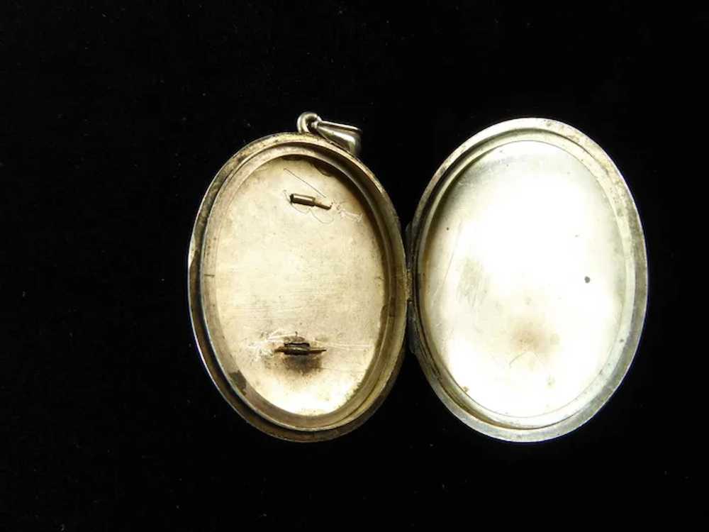 Victorian Silver Locket with Order of the Garter … - image 3