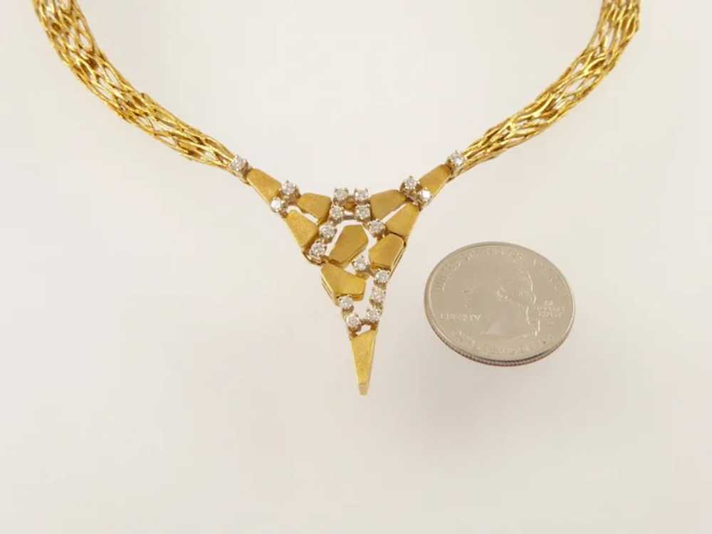 Modernist 18 Karat Gold and Diamond Necklace by S… - image 3