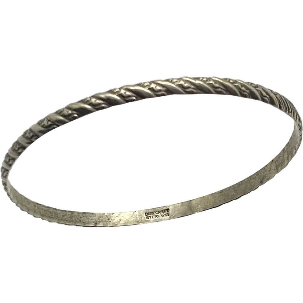 Danecraft Vintage Sterling Silver Bangle Bracelet - image 1