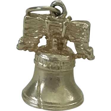 Liberty Bell Moving Vintage Charm 14K Gold Three-… - image 1