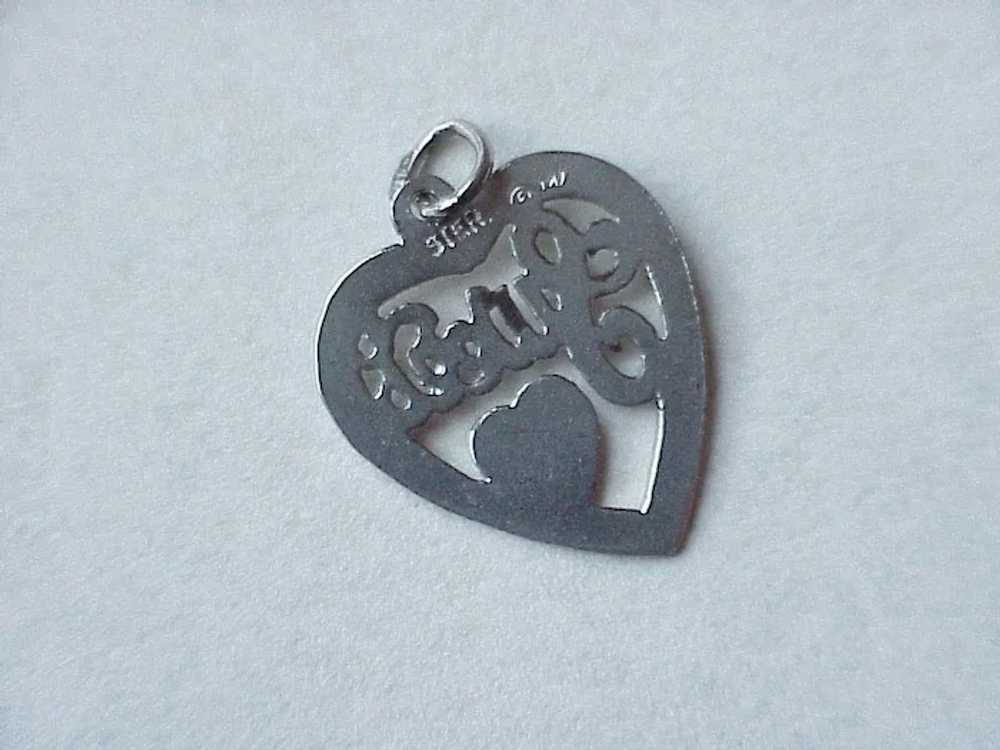 Sweet Heart Charm Sterling Silver circa 1960's - image 2