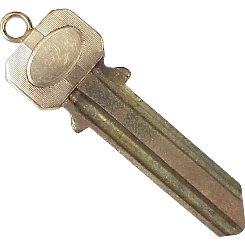 Vintage Uncut House Key 14k Gold, Circa 1930's - image 1