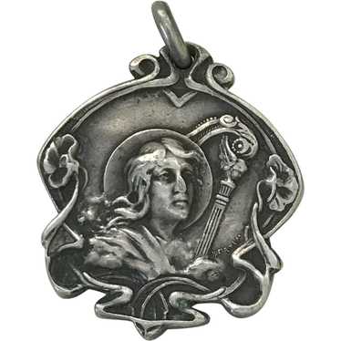 Art Nouveau Musical Award of Merit Medal Sterling… - image 1