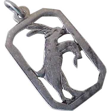 Goat / Capricorn Vintage Charm Sterling Silver ci… - image 1