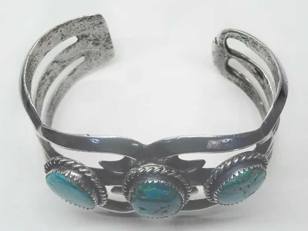 Old Pawn Southwest Turquoise Sterling Cuff Bracel… - image 2