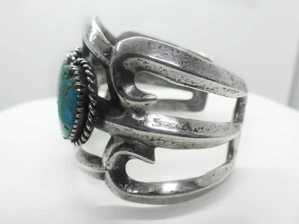 Old Pawn Southwest Turquoise Sterling Cuff Bracel… - image 3