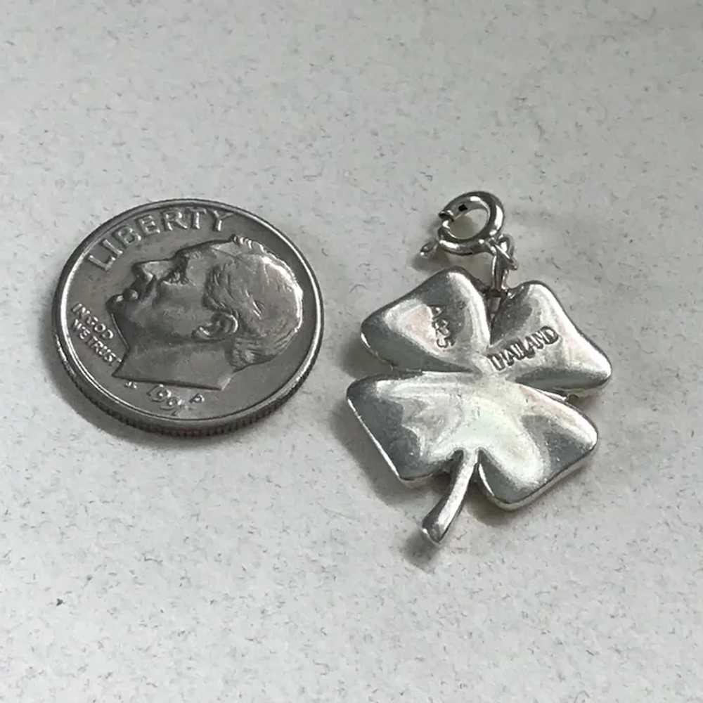Four Leaf Clover Vintage Lucky Charm Sterling Sil… - image 2