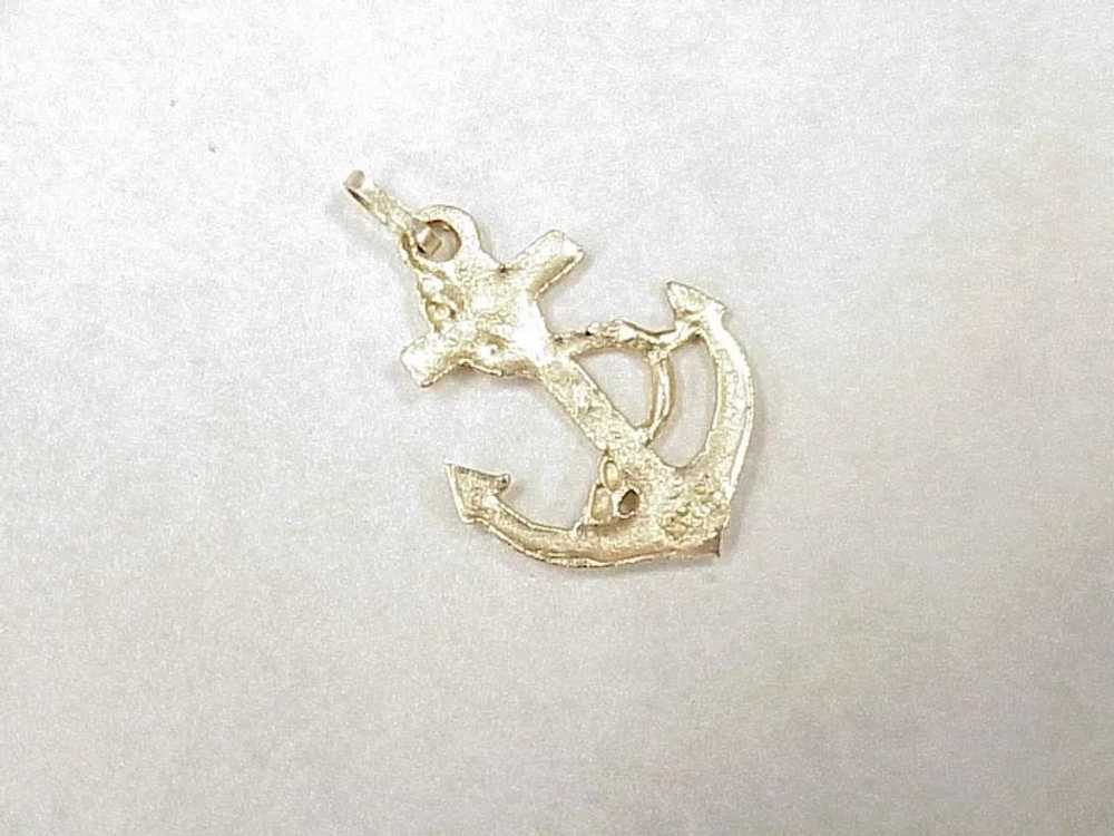 Vintage Nautical Anchor Charm 14K Gold, circa 198… - image 2