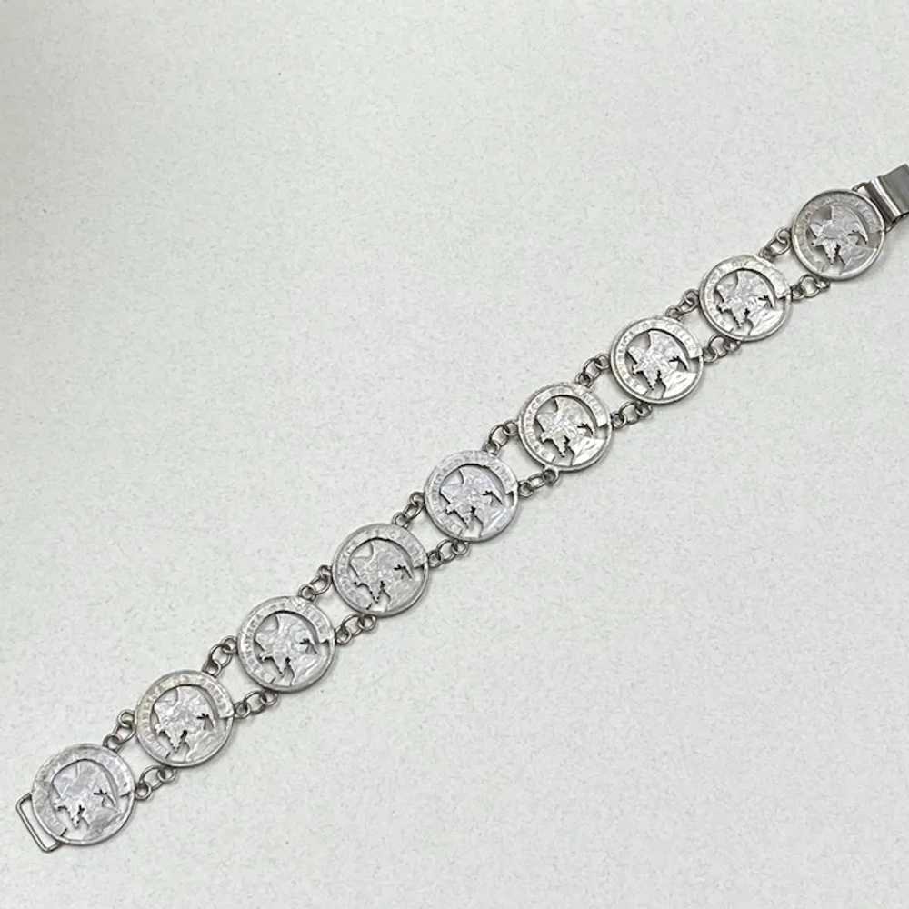 Vintage Chilean Coin Bracelet Arts & Crafts 800 S… - image 2