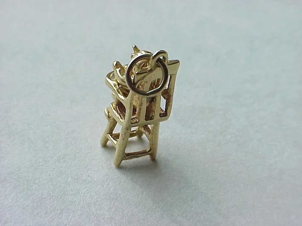 Vintage Moving Baby In Highchair Charm 14K Gold T… - image 2