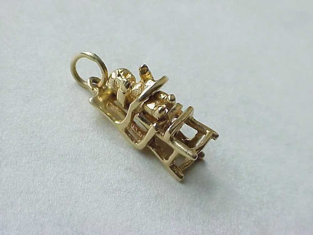 Vintage Moving Baby In Highchair Charm 14K Gold T… - image 3