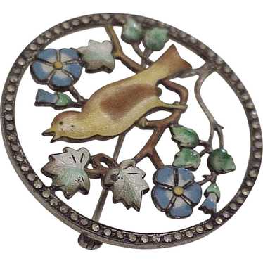 Vintage Aesthetic Bird Brooch Sterling Silver Shad