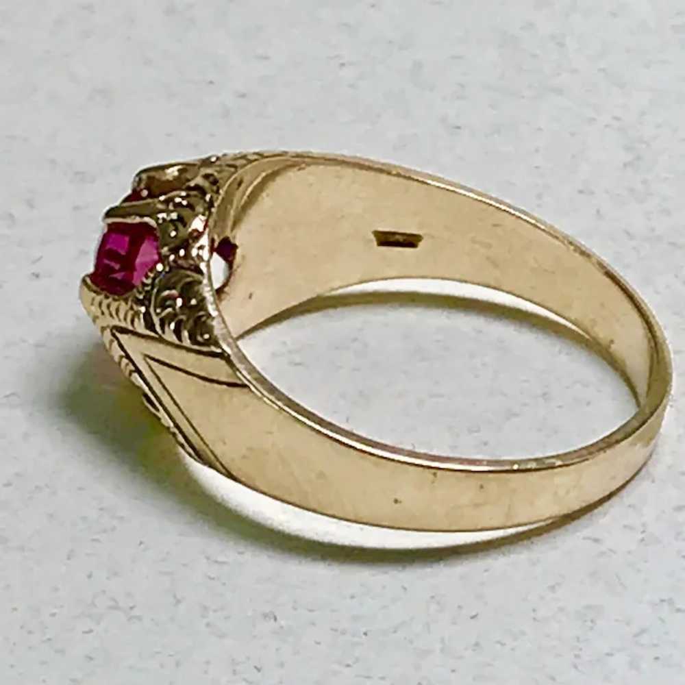 Victorian Era Ruby Solitaire Ring 10K Rose Gold .… - image 5