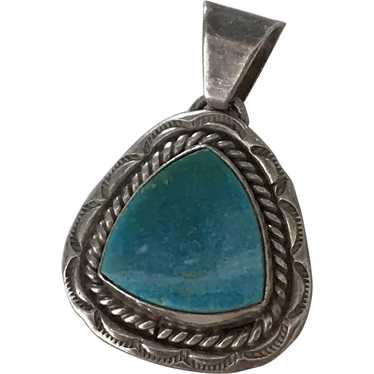 Navajo Crafted Vintage Pendant Sterling Silver & T