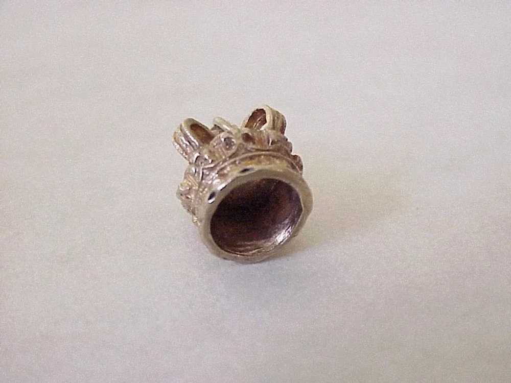 Vintage Royal Crown Charm English 9K Gold Three D… - image 3