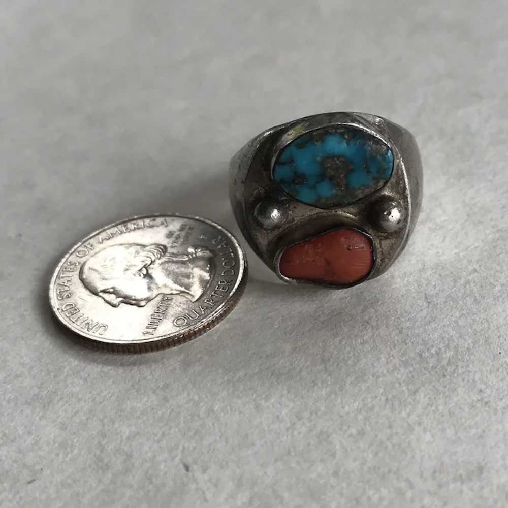 Gents Native American Crafted Vintage Ring Sterli… - image 3