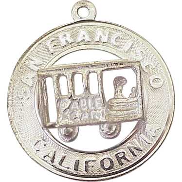 Vintage San Francisco Cable Car Charm Sterling Si… - image 1