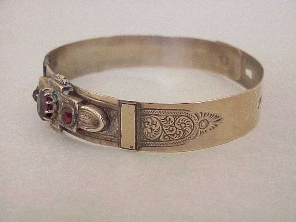 Early Victorian Bangle Bracelet 10K Rose Gold, Ro… - image 4