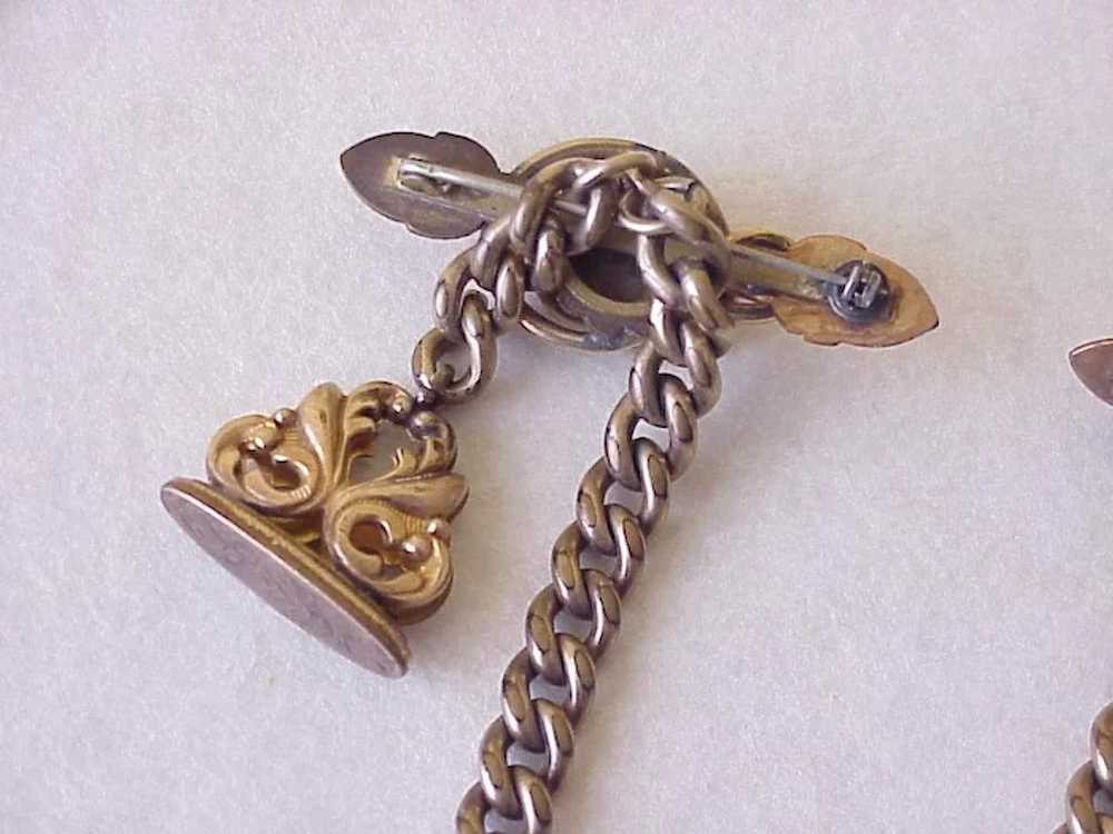 Victorian Vest Chain With Pins, Wax Seal, Locket … - image 6