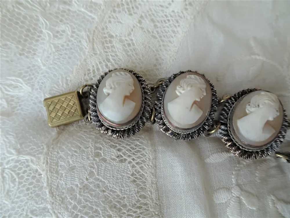 LOVELY Vintage Carved Cameo Bracelet, 8 Classic C… - image 2