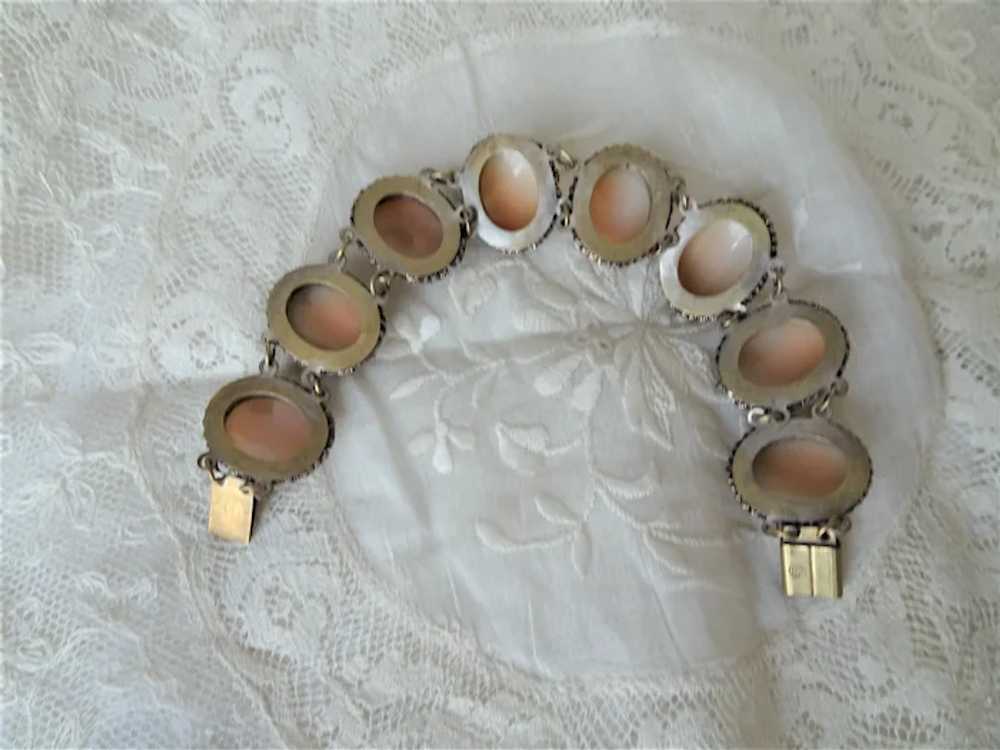 LOVELY Vintage Carved Cameo Bracelet, 8 Classic C… - image 5