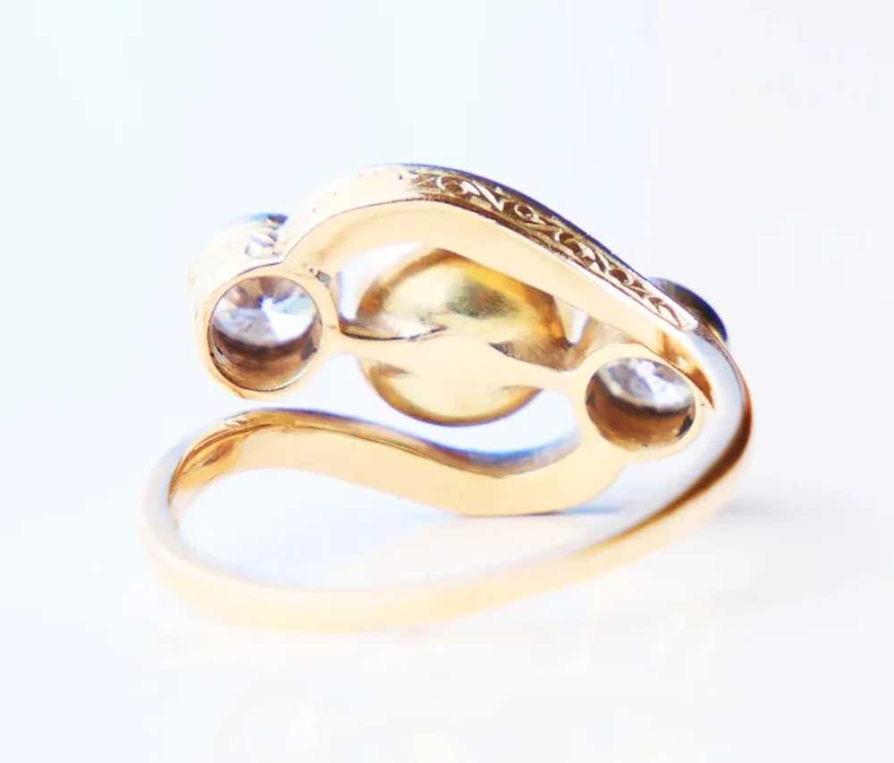 Antique Art Deco Ring Mabe Pearl 1 ctw Diamonds s… - image 10