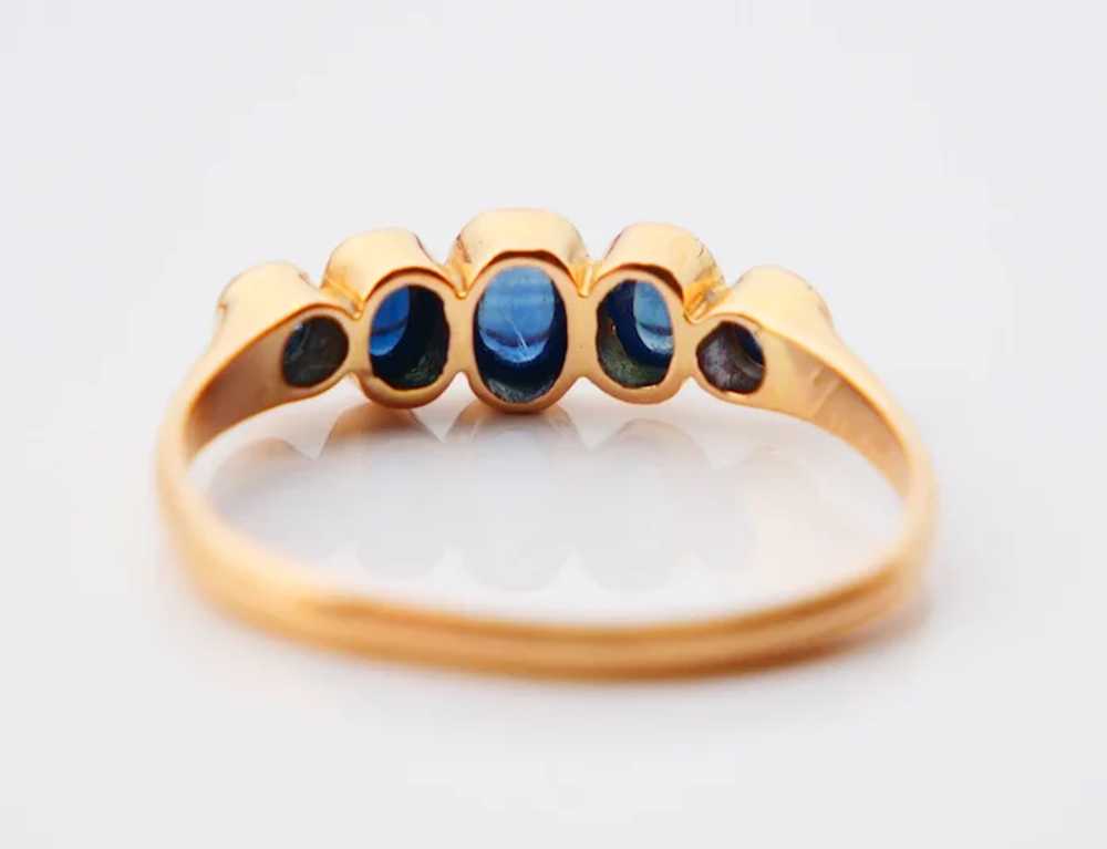 1910 Alliance Ring 1ctw natural Sapphire solid 18… - image 3