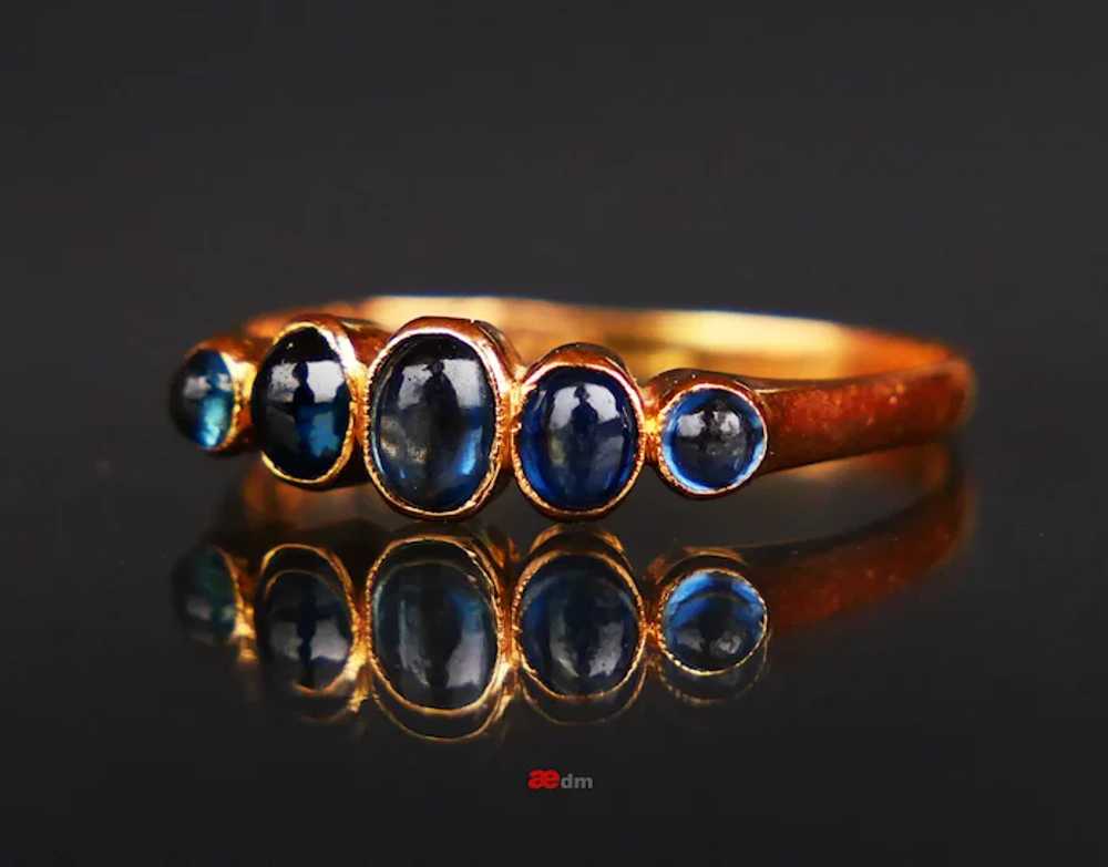 1910 Alliance Ring 1ctw natural Sapphire solid 18… - image 7