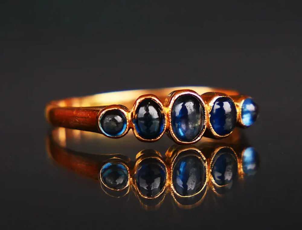 1910 Alliance Ring 1ctw natural Sapphire solid 18… - image 9