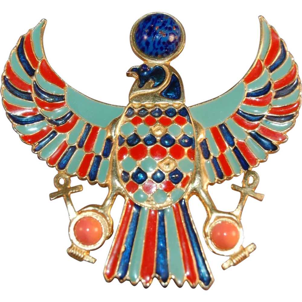 Signed Accessocraft Egyptian Revival Falcon Large… - image 1