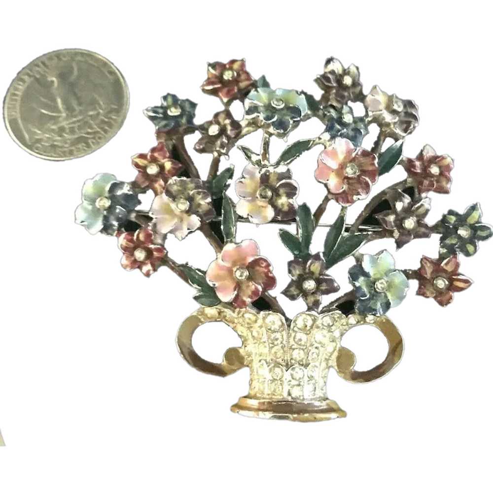 Dimensional Coro Vintage Enameled Flower Bouquet Rh Gem