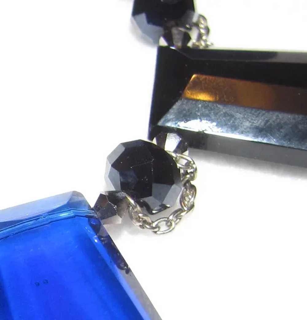 Dramatic Large Blue Crystal Festoon 18 - 20" Neck… - image 3