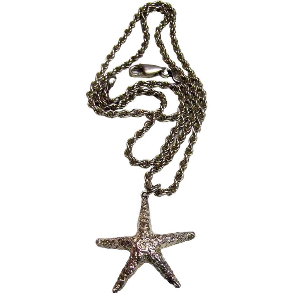 Beautiful Sterling Starfish Pendant - image 1