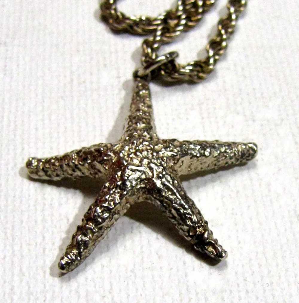 Beautiful Sterling Starfish Pendant - image 2