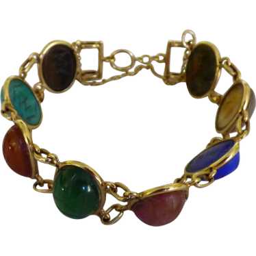 14k & Carved Scarab Bracelet