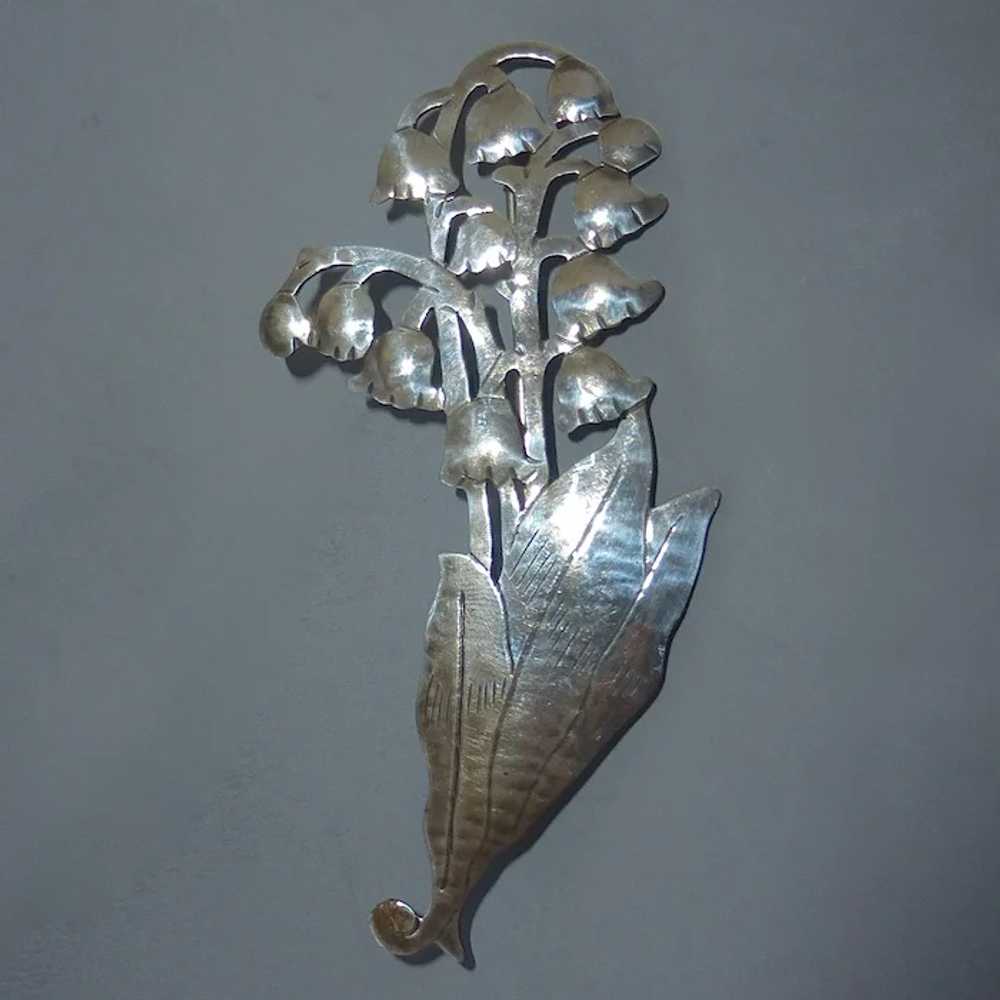 Arts & Crafts Sterling Lily of the Valley Brooch - image 5