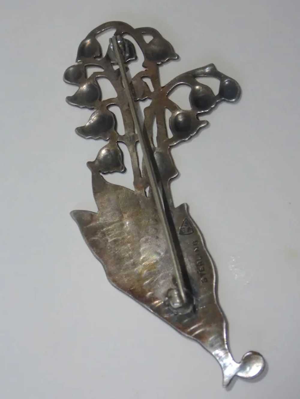 Arts & Crafts Sterling Lily of the Valley Brooch - image 6